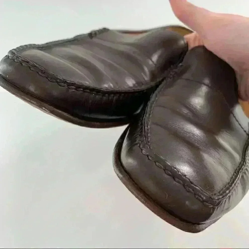 Allen Edmonds Campbell mens loafers size 9.5 D brown leather slip on
